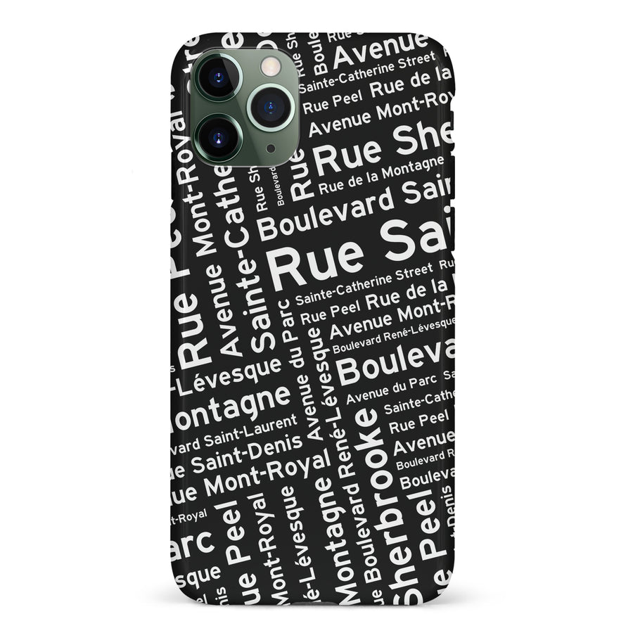 iPhone 11 Pro Montreal Street Names Canadiana Phone Case - Black
