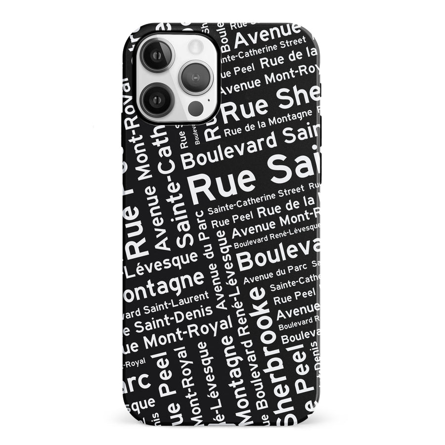 iPhone 12 Montreal Street Names Canadiana Phone Case - Black