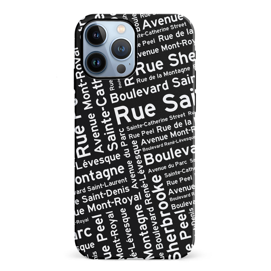 iPhone 12 Pro Montreal Street Names Canadiana Phone Case - Black