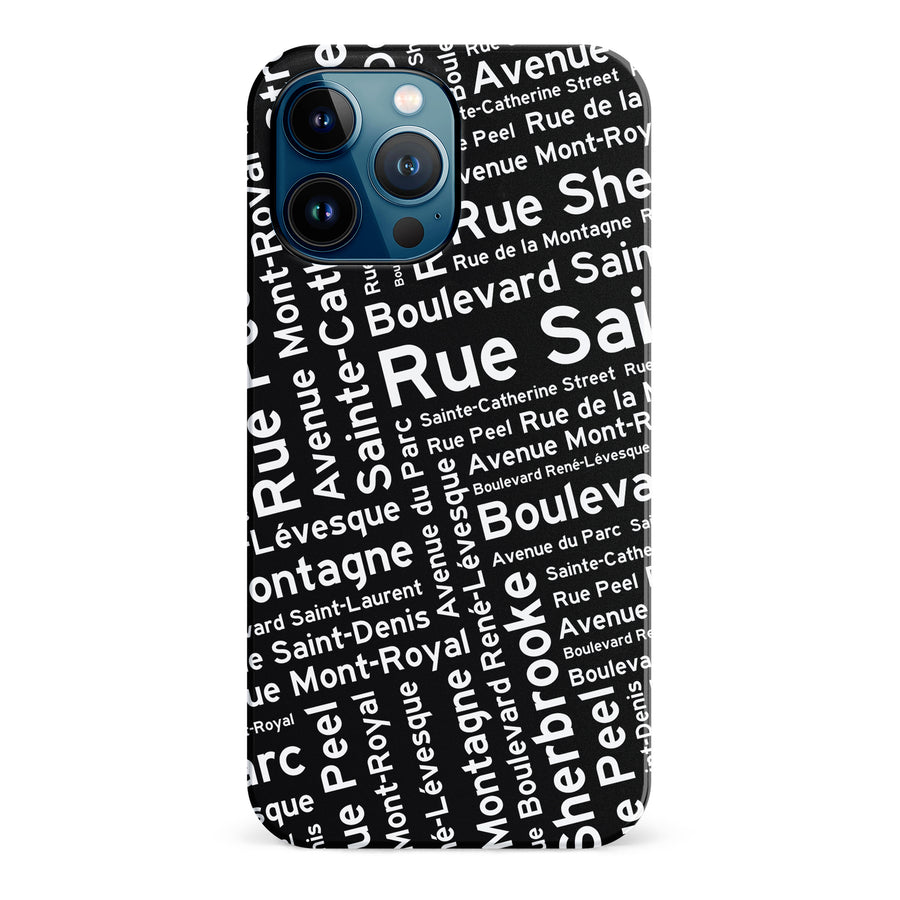 iPhone 12 Pro Max Montreal Street Names Canadiana Phone Case - Black