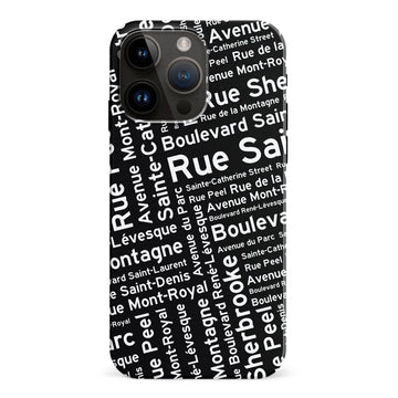 iPhone 15 Pro Max Montreal Street Names Canadiana Phone Case - Black