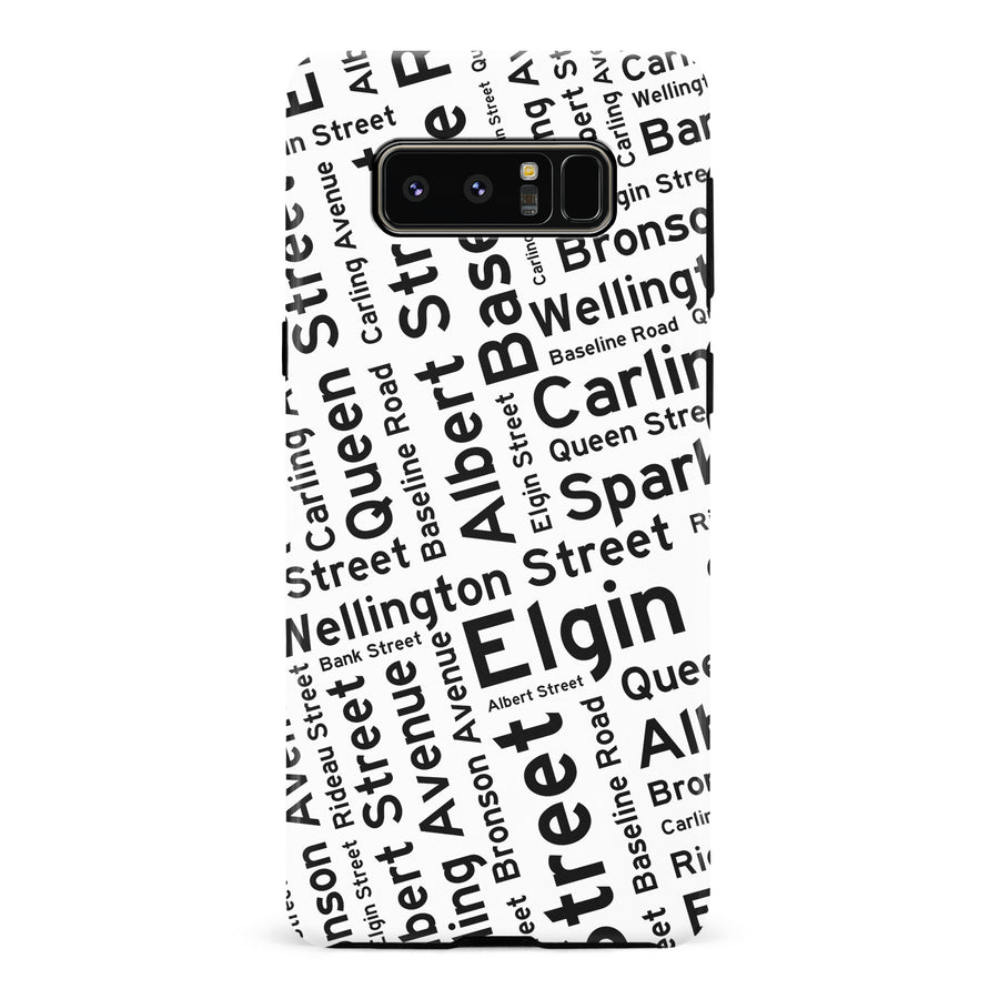 Samsung Galaxy Note 8 Ottawa Street Names Canadiana Phone Case - White