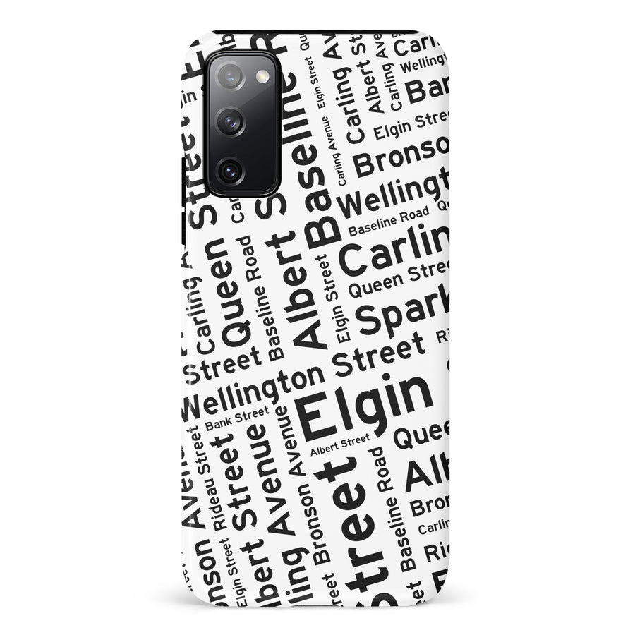Samsung Galaxy S20 FE Ottawa Street Names Canadiana Phone Case - White