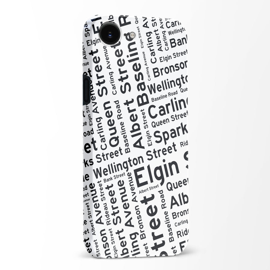 Ottawa Street Names Canadiana Phone Case - White