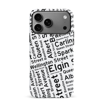 iPhone 17 Pro Max Ottawa Street Names Canadiana Phone Case White