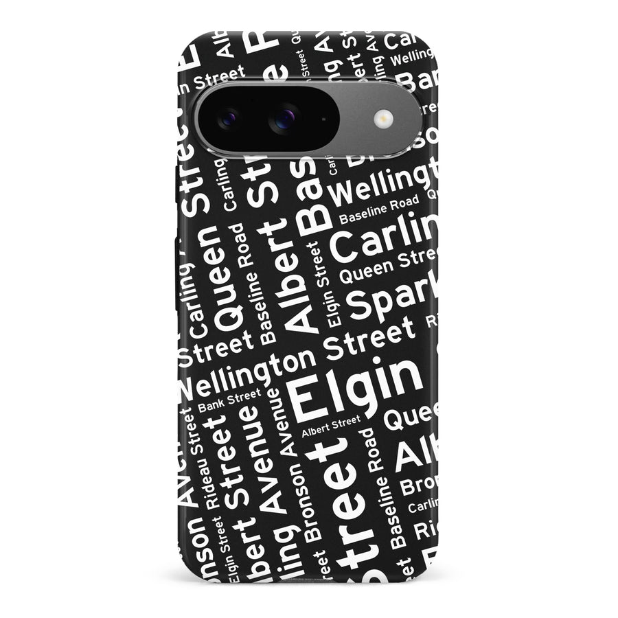 Google Pixel 9 Ottawa Street Names Canadiana Phone Case - Black