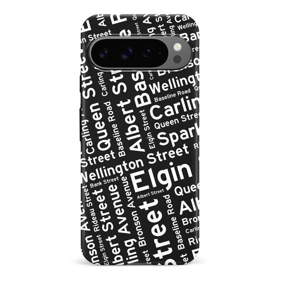 Google Pixel 9 Pro Ottawa Street Names Canadiana Phone Case - Black