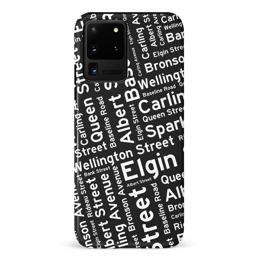 Samsung Galaxy S20 Ultra Ottawa Street Names Canadiana Phone Case - Black