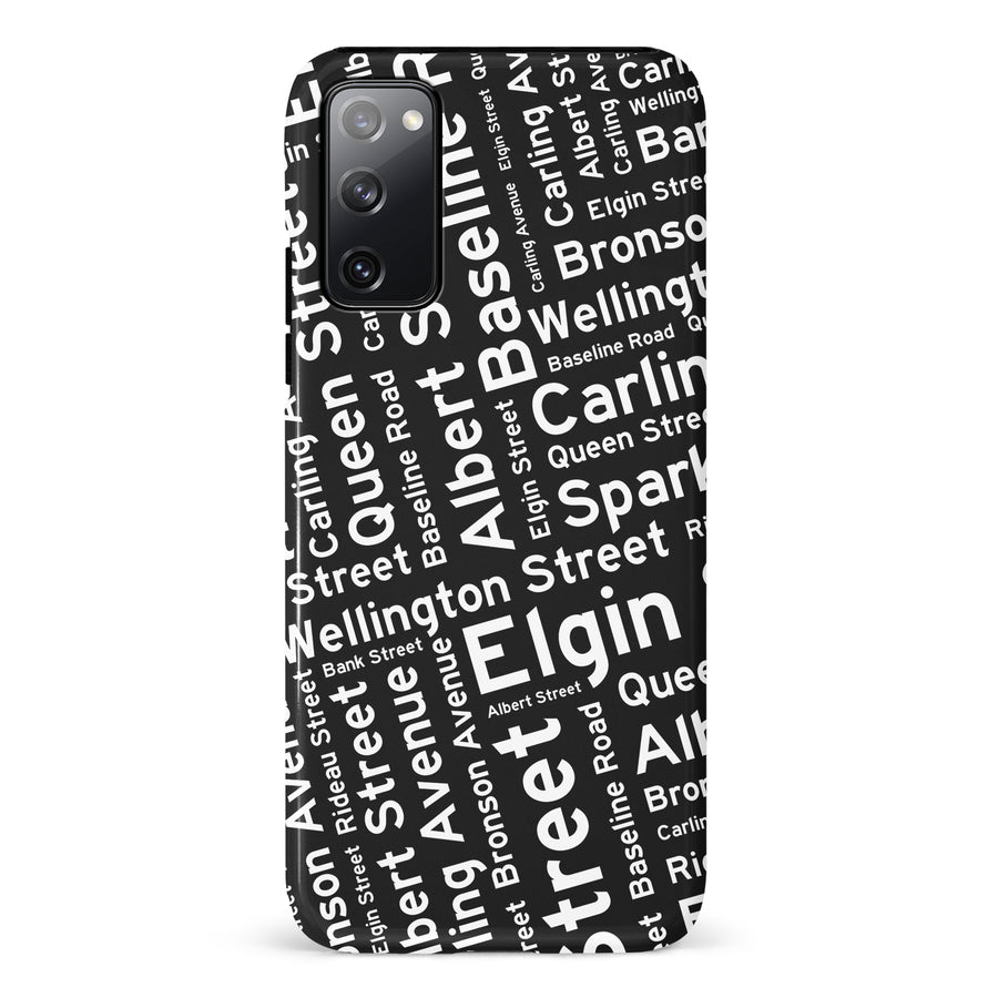 Samsung Galaxy S20 FE Ottawa Street Names Canadiana Phone Case - Black