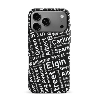 iPhone 17 Pro Max Ottawa Street Names Canadiana Phone Case Black