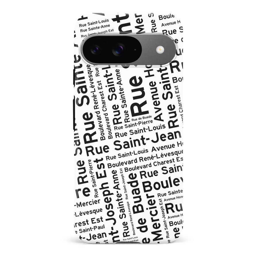 Google Pixel 9 Montreal Street Names Canadiana Phone Case - White