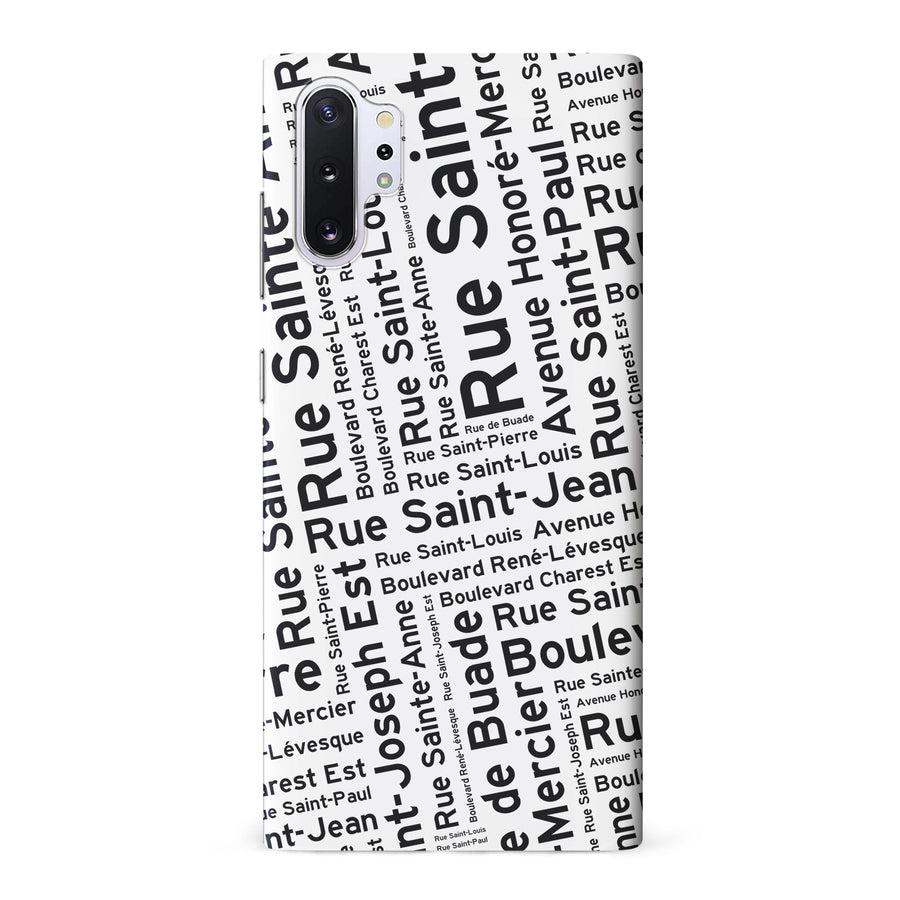 Samsung Galaxy Note 10 Plus Quebec Street Names Canadiana Phone Case - White