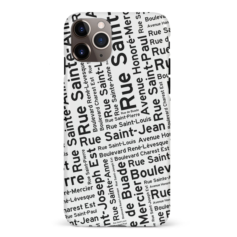 iPhone 11 Pro Max Quebec Street Names Canadiana Phone Case - White