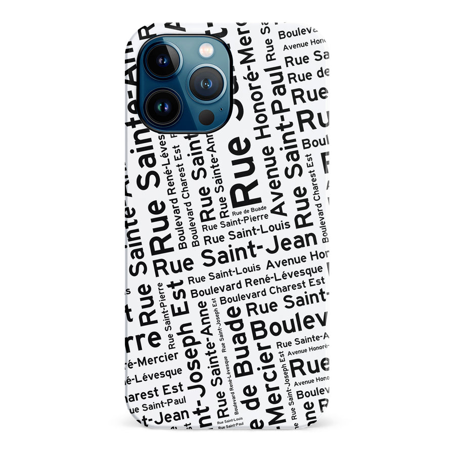 iPhone 12 Pro Max Quebec Street Names Canadiana Phone Case - White