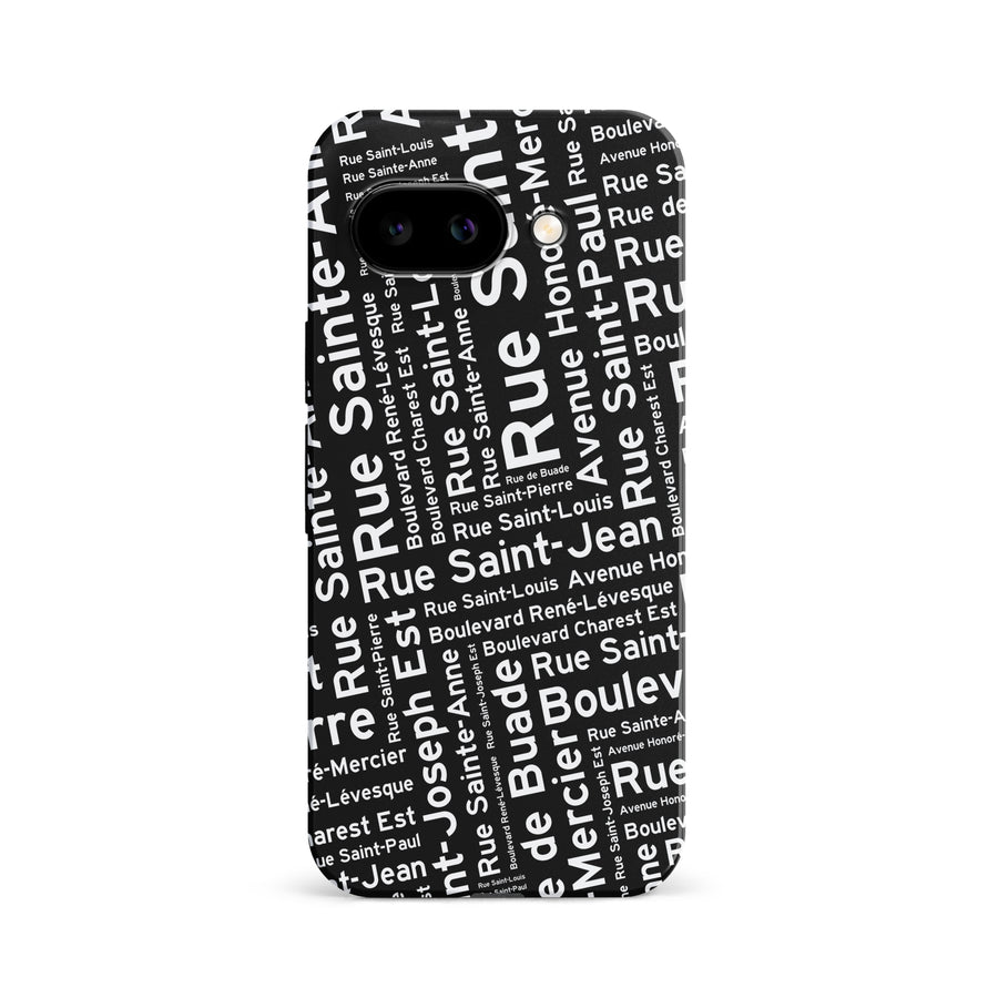 Québec Street Names Canadiana Phone Case - Black