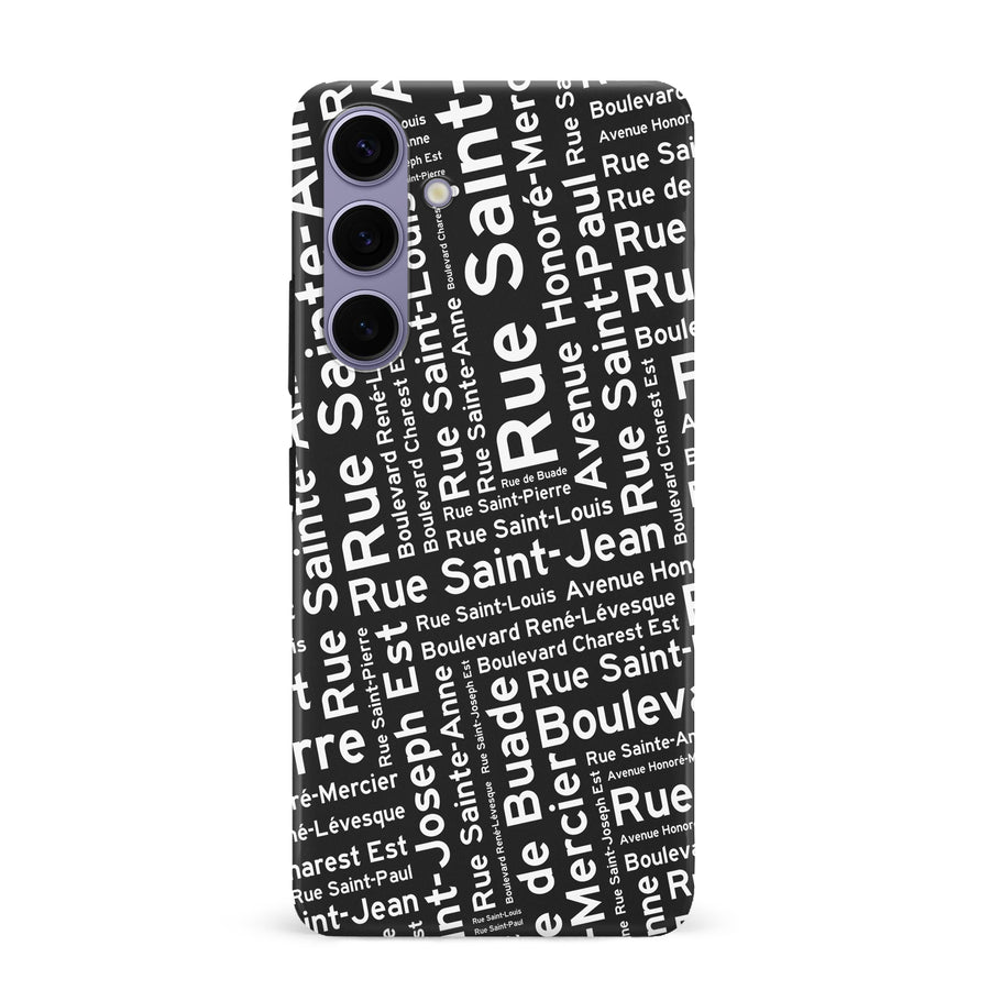 Samsung Galaxy S24 Plus Quebec Street Names Canadiana Phone Case - Black