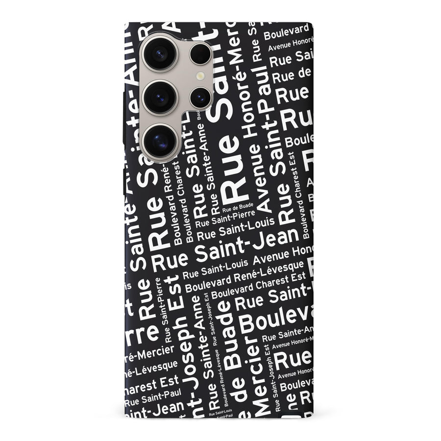 Québec Street Names Canadiana Phone Case - Black