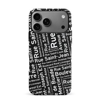 iPhone 17 Pro Max Quebec Street Names Canadiana Phone Case Black