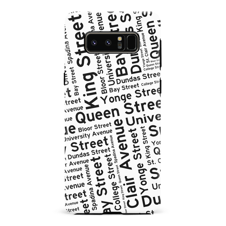 Samsung Galaxy Note 8 Toronto Street Names Canadiana Phone Case - White
