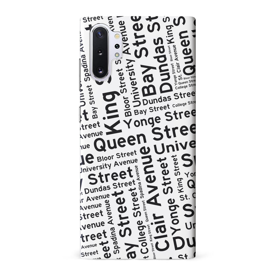 Samsung Galaxy Note 10 Plus Toronto Street Names Canadiana Phone Case - White
