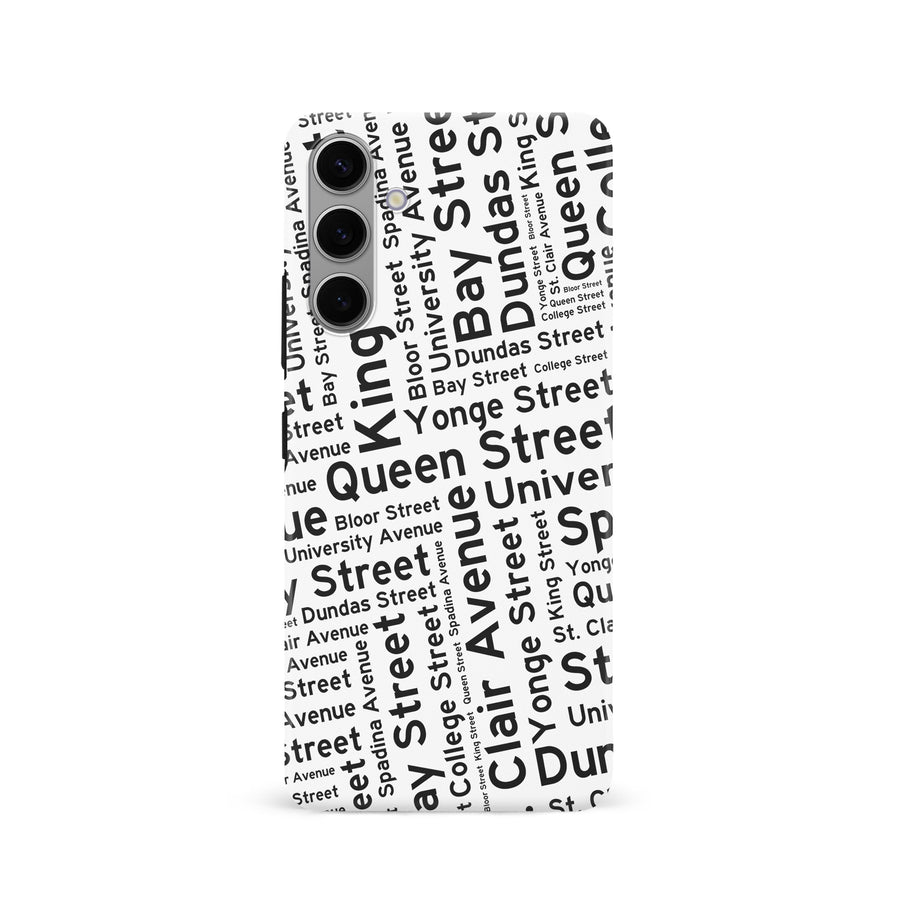 Samsung Galaxy S24  Toronto Street Names Canadiana Phone Case - White