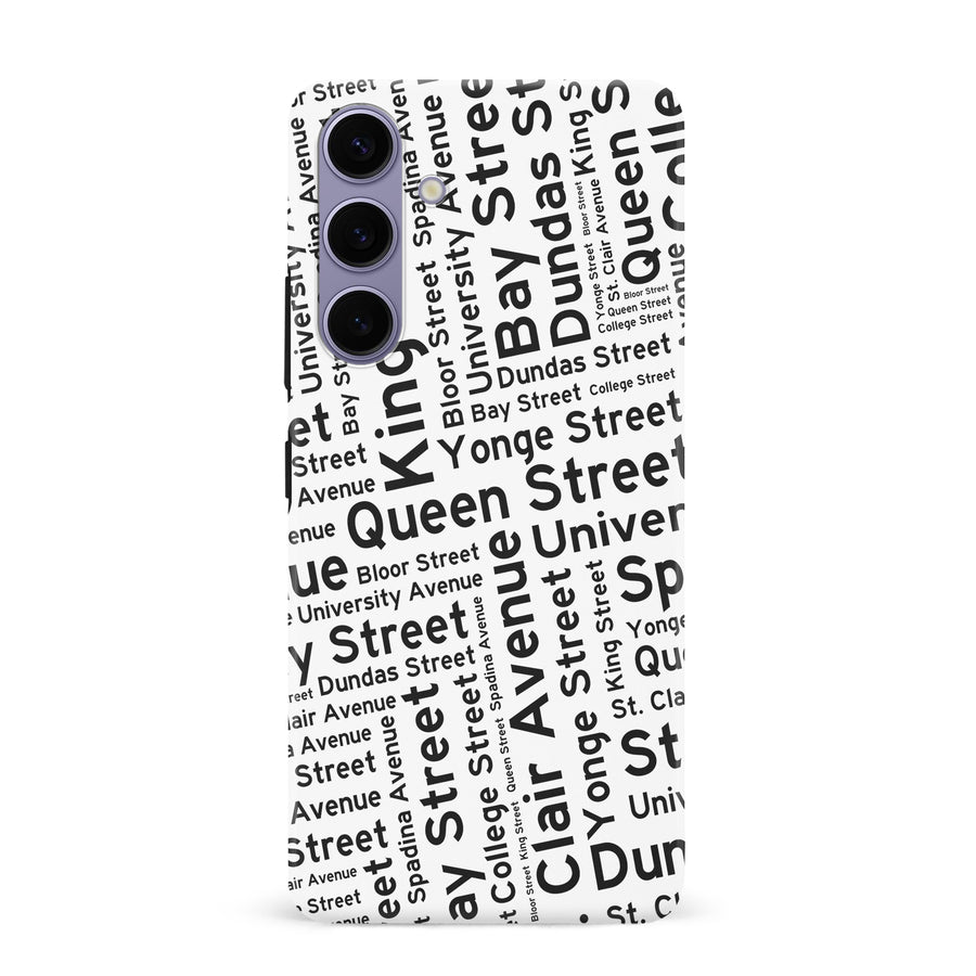 Samsung Galaxy S24 Plus Toronto Street Names Canadiana Phone Case - White