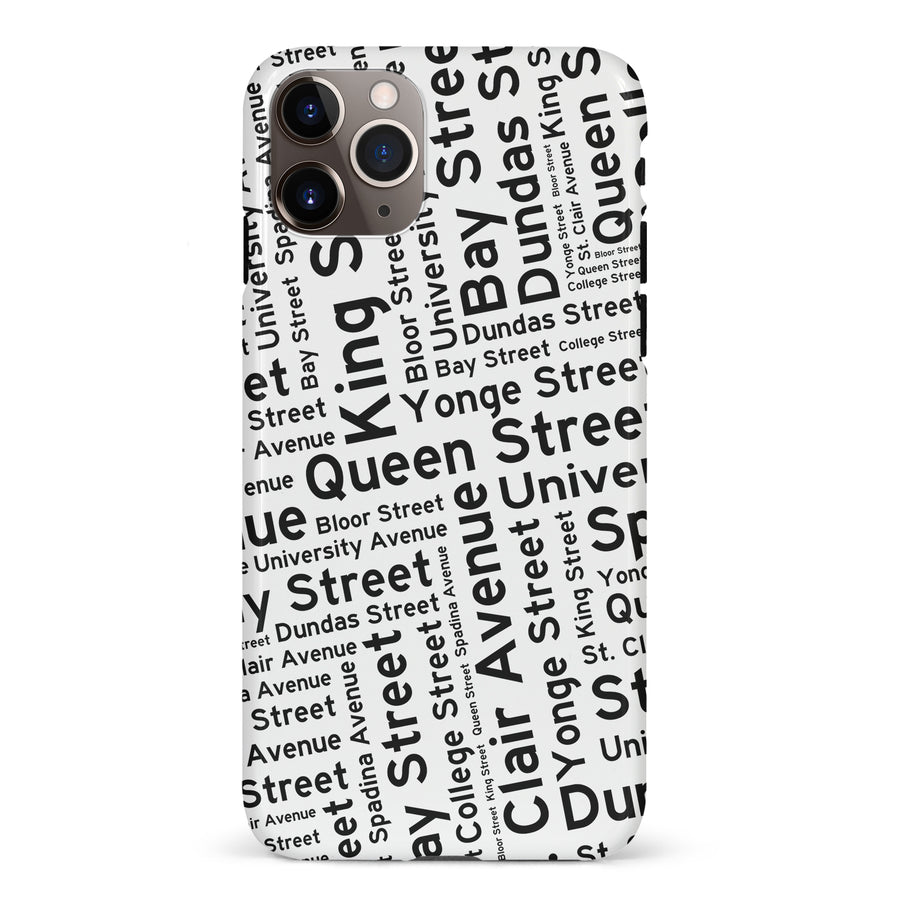 iPhone 11 Pro Max Toronto Street Names Canadiana Phone Case - White