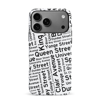 iPhone 17 Pro Max Toronto Street Names Canadiana Phone Case White