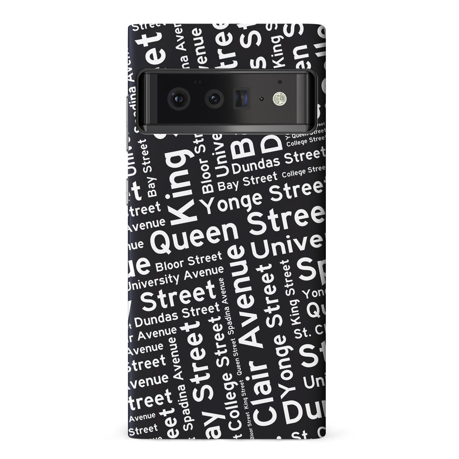 Google Pixel 6 Pro Toronto Street Names Canadiana Phone Case - Black