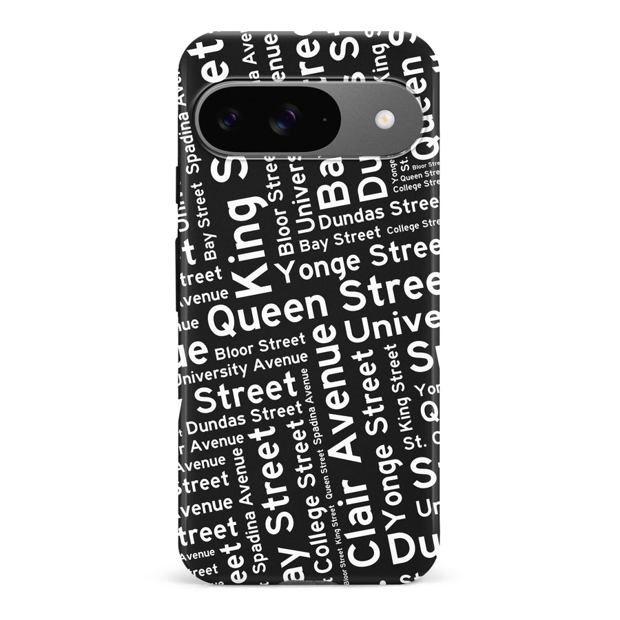 Google Pixel 9 Toronto Street Names Canadiana Phone Case - Black