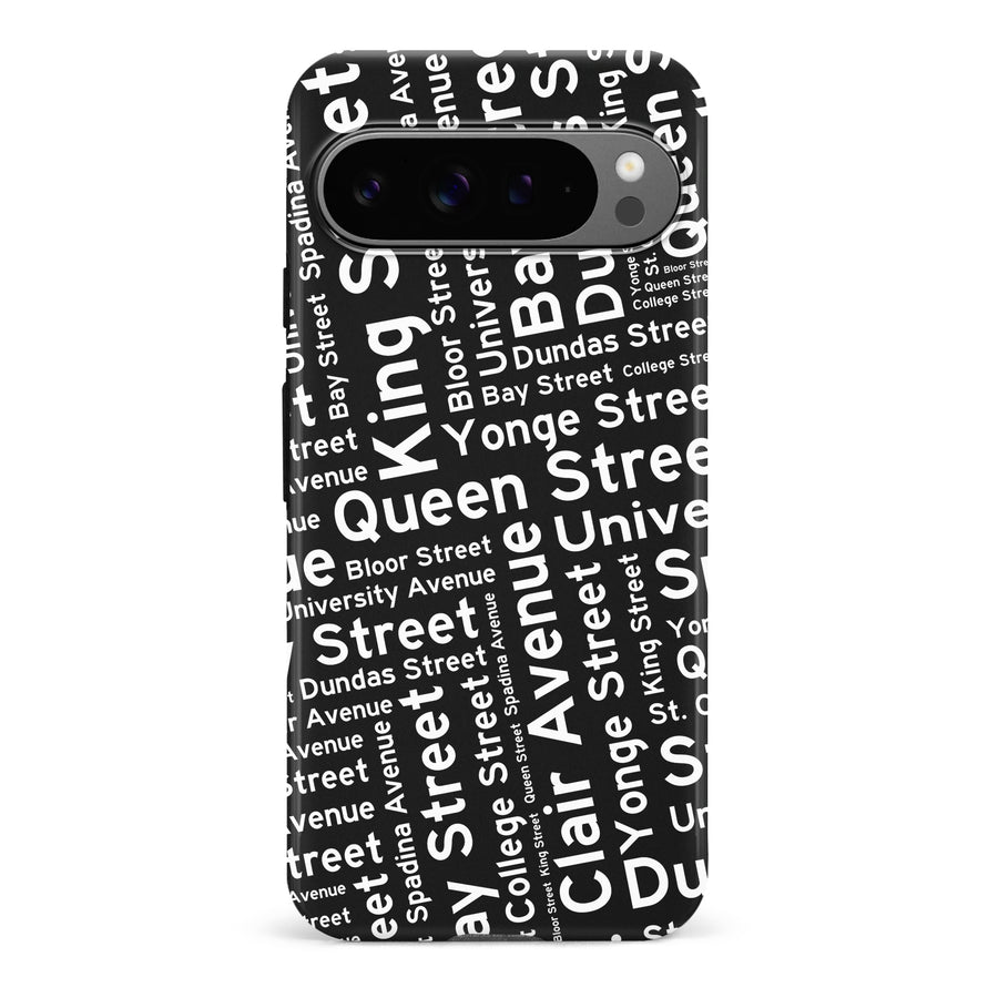 Google Pixel 9 Pro Toronto Street Names Canadiana Phone Case - Black