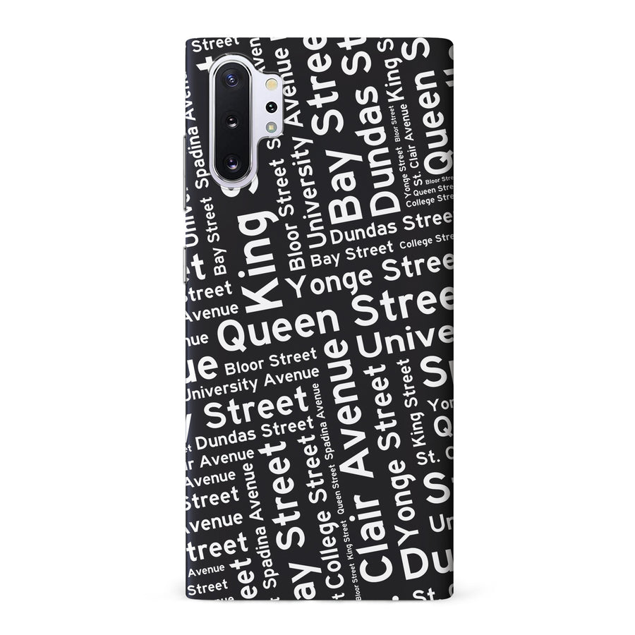 Samsung Galaxy Note 10 Plus Toronto Street Names Canadiana Phone Case - Black