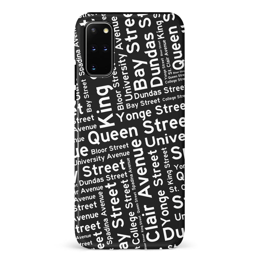 Samsung Galaxy S20 Plus Toronto Street Names Canadiana Phone Case - Black