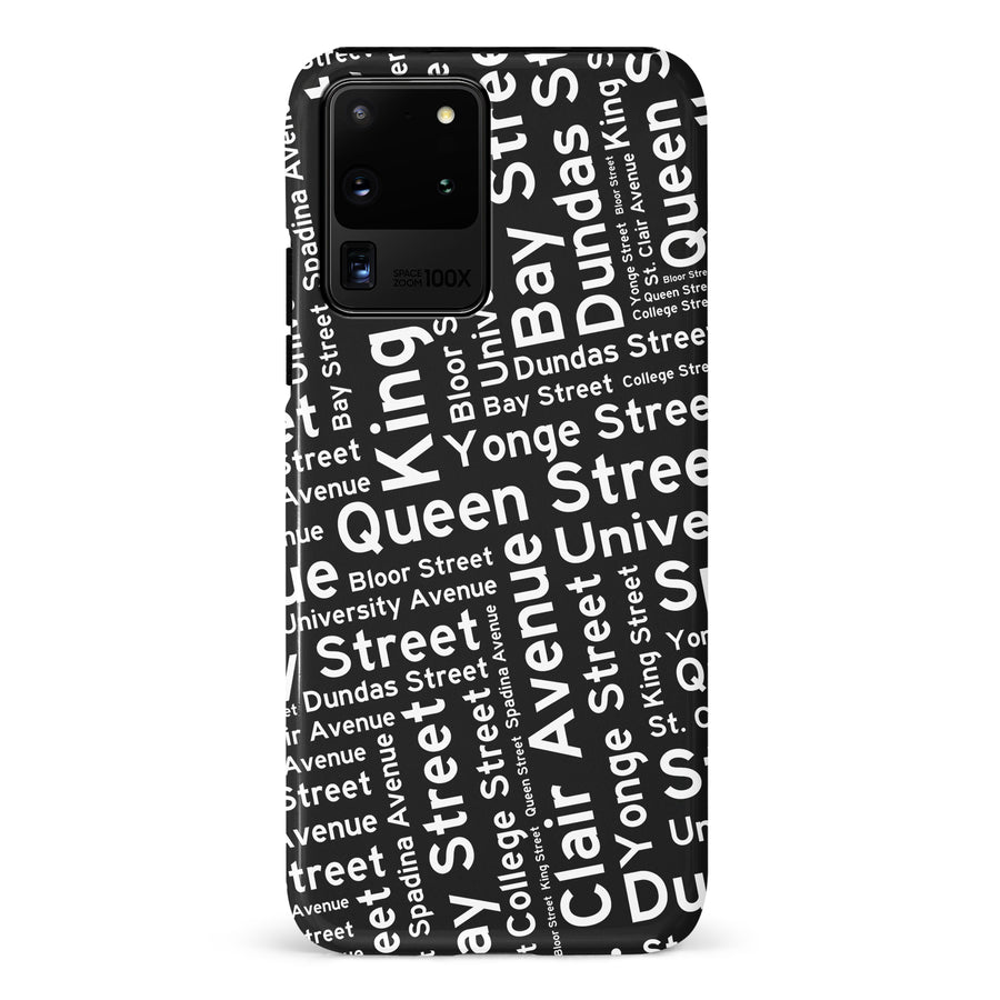 Samsung Galaxy S20 Ultra Toronto Street Names Canadiana Phone Case - Black