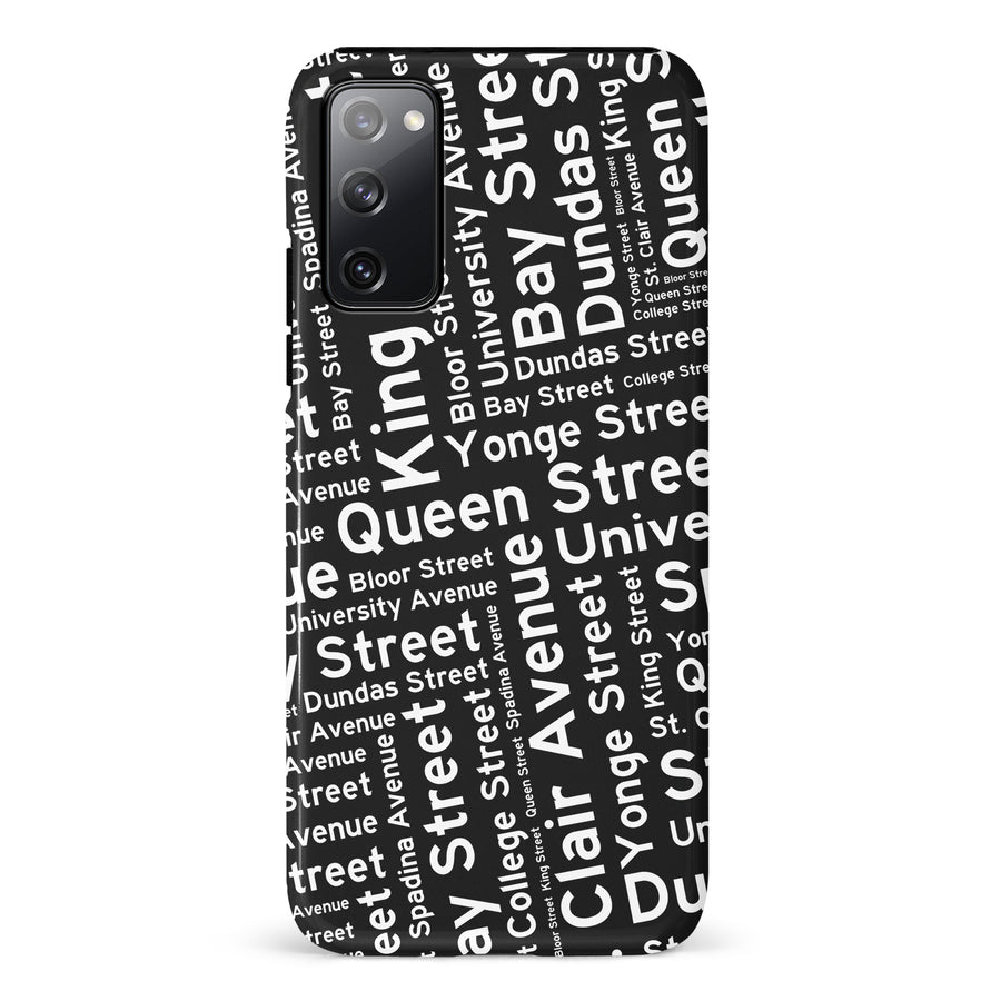 Samsung Galaxy S20 FE Toronto Street Names Canadiana Phone Case - Black