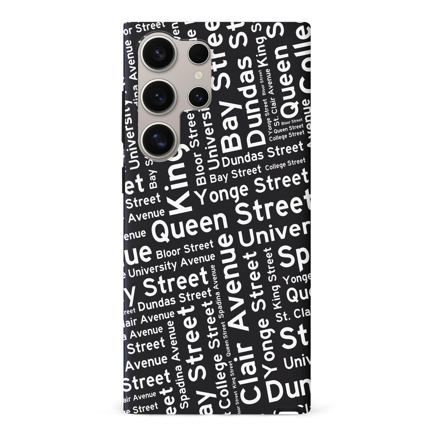 Samsung Galaxy S24 Ultra Toronto Street Names Canadiana Phone Case - Black