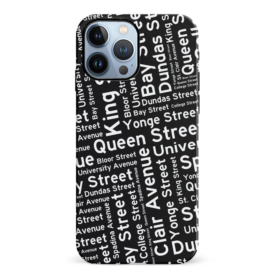 iPhone 12 Pro Toronto Street Names Canadiana Phone Case - Black