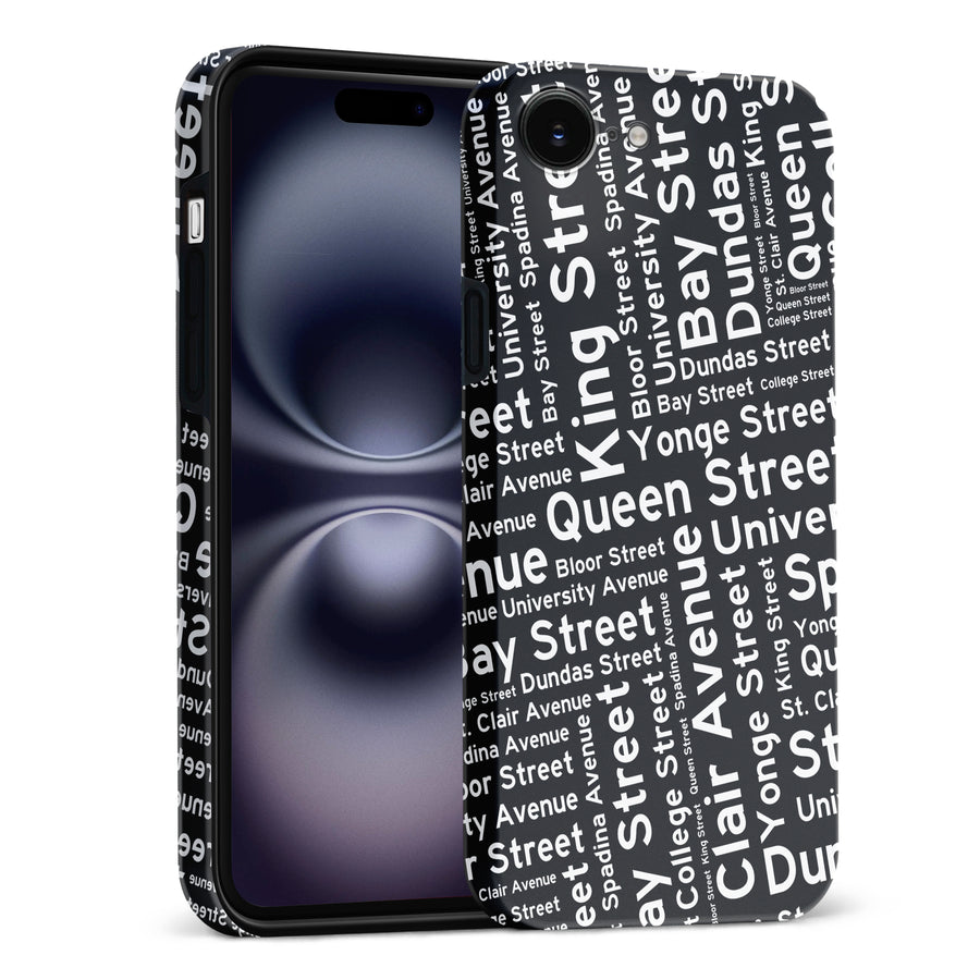 Toronto Street Names Canadiana Phone Case - Black