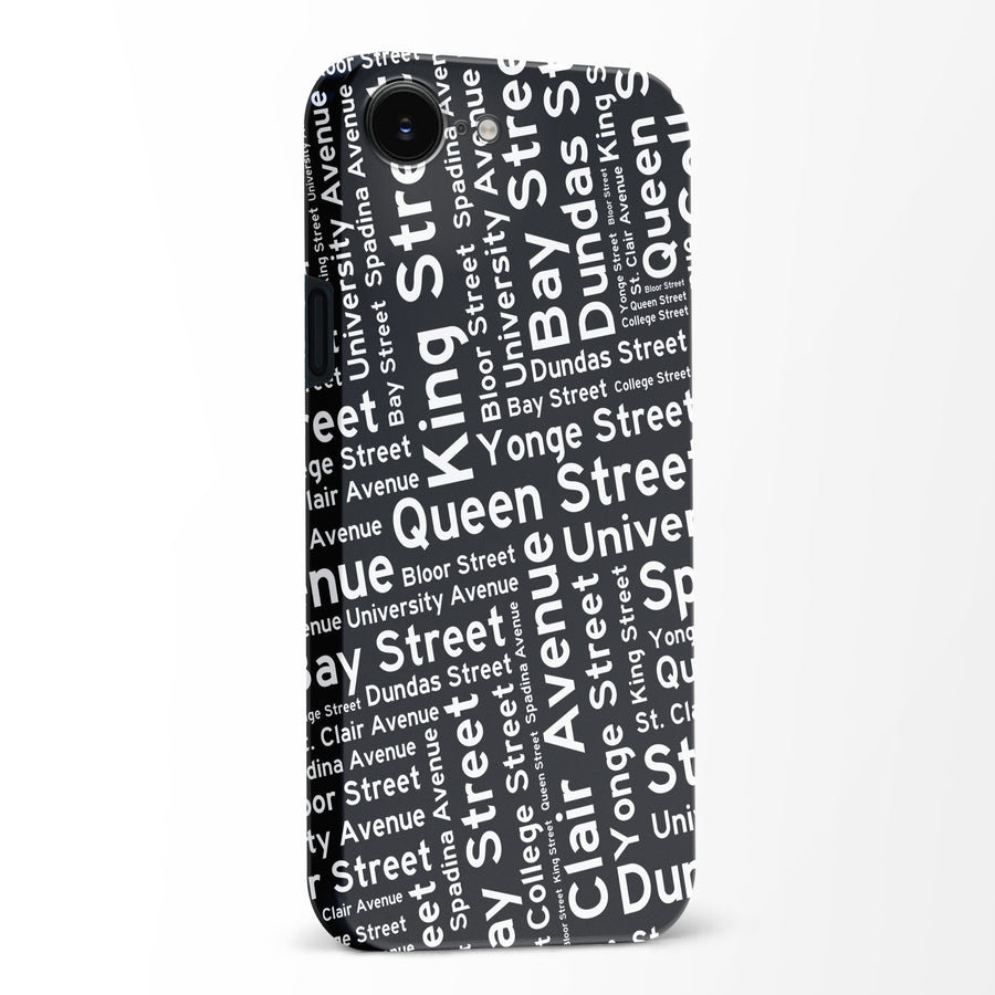 Toronto Street Names Canadiana Phone Case - Black