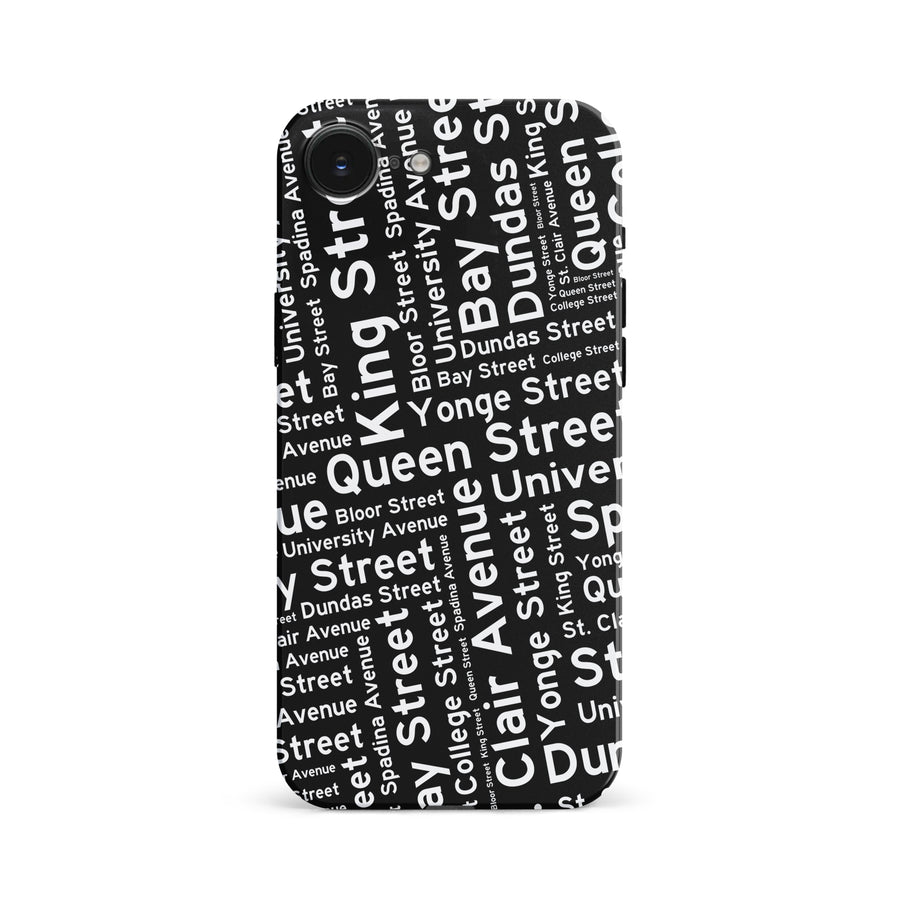 Toronto Street Names Canadiana Phone Case - Black
