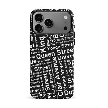 iPhone 17 Pro Max Toronto Street Names Canadiana Phone Case Black
