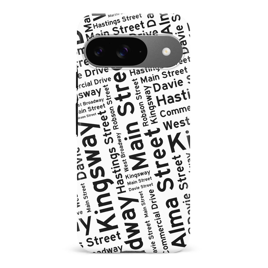 Google Pixel 9 Vancouver Street Names Canadiana Phone Case - White