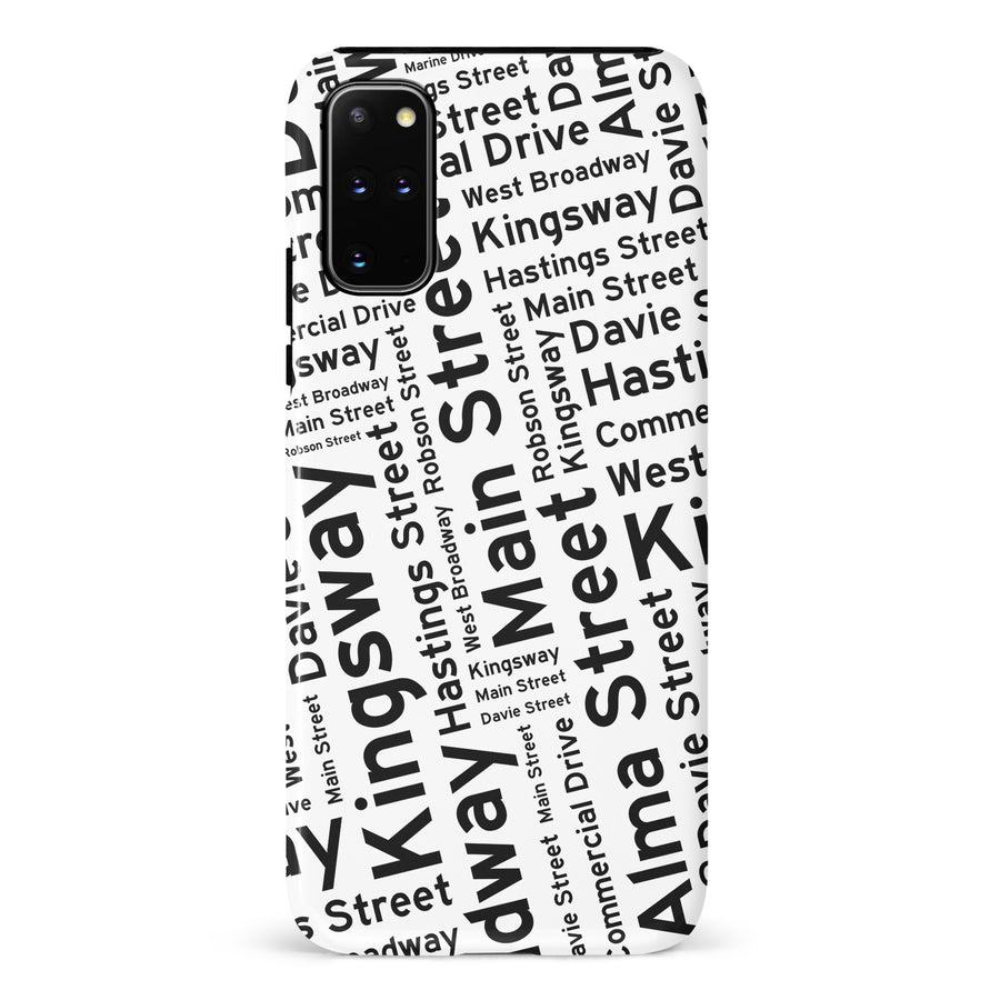 Samsung Galaxy S20 Plus Vancouver Street Names Canadiana Phone Case - White