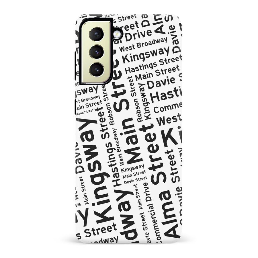 Samsung Galaxy S22 Plus Vancouver Street Names Canadiana Phone Case - White