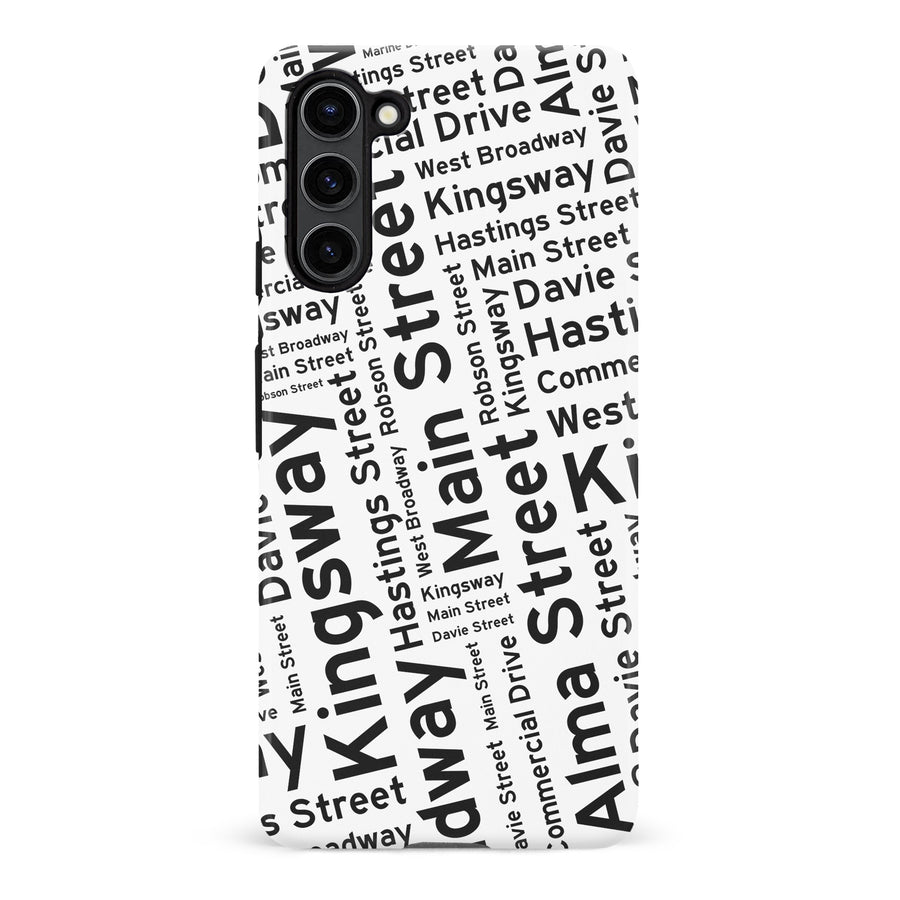Samsung Galaxy S23 Plus Vancouver Street Names Canadiana Phone Case - White