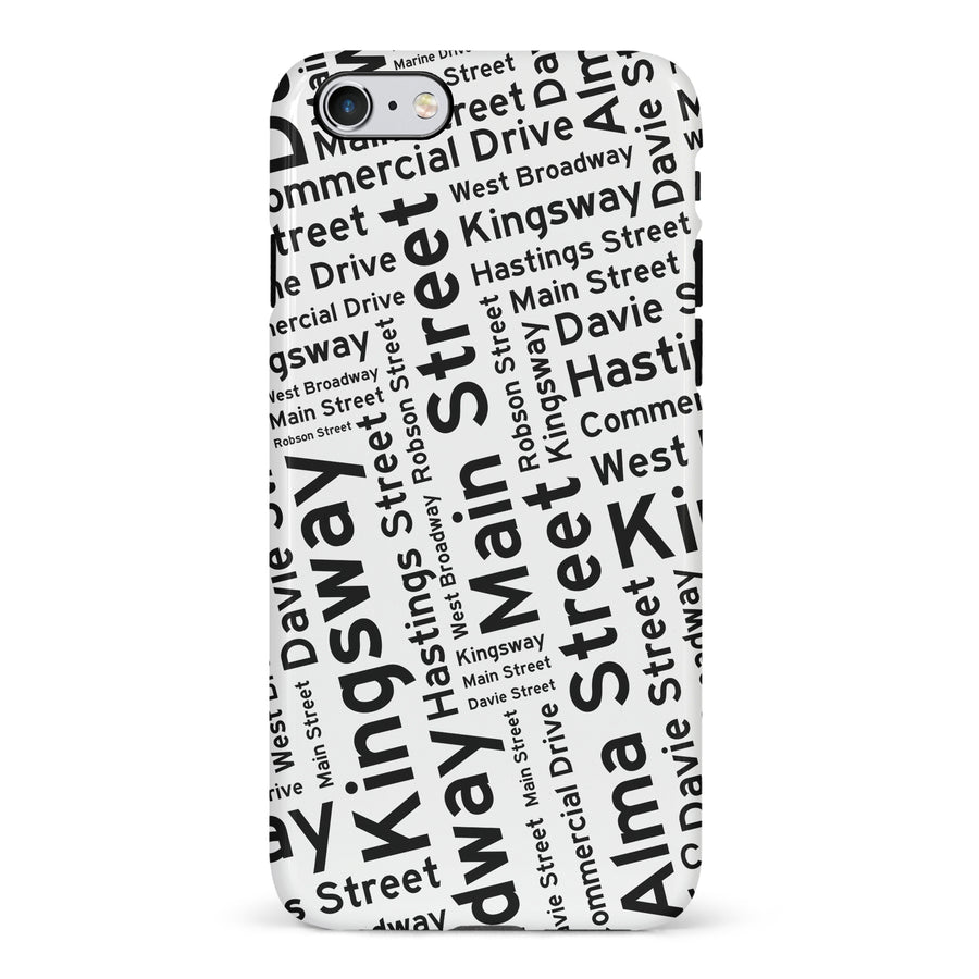 iPhone 6 Vancouver Street Names Canadiana Phone Case - White