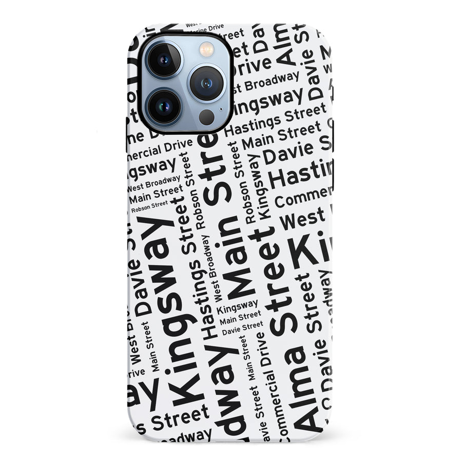 iPhone 12 Pro Vancouver Street Names Canadiana Phone Case - White