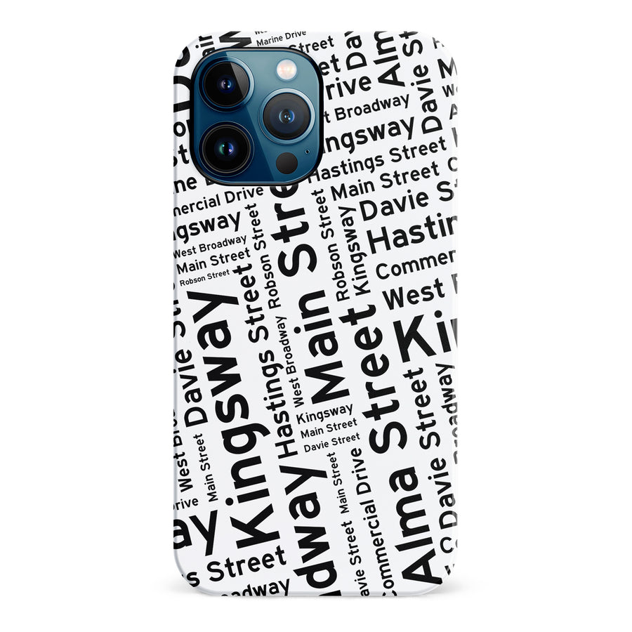 iPhone 12 Pro Max Vancouver Street Names Canadiana Phone Case - White