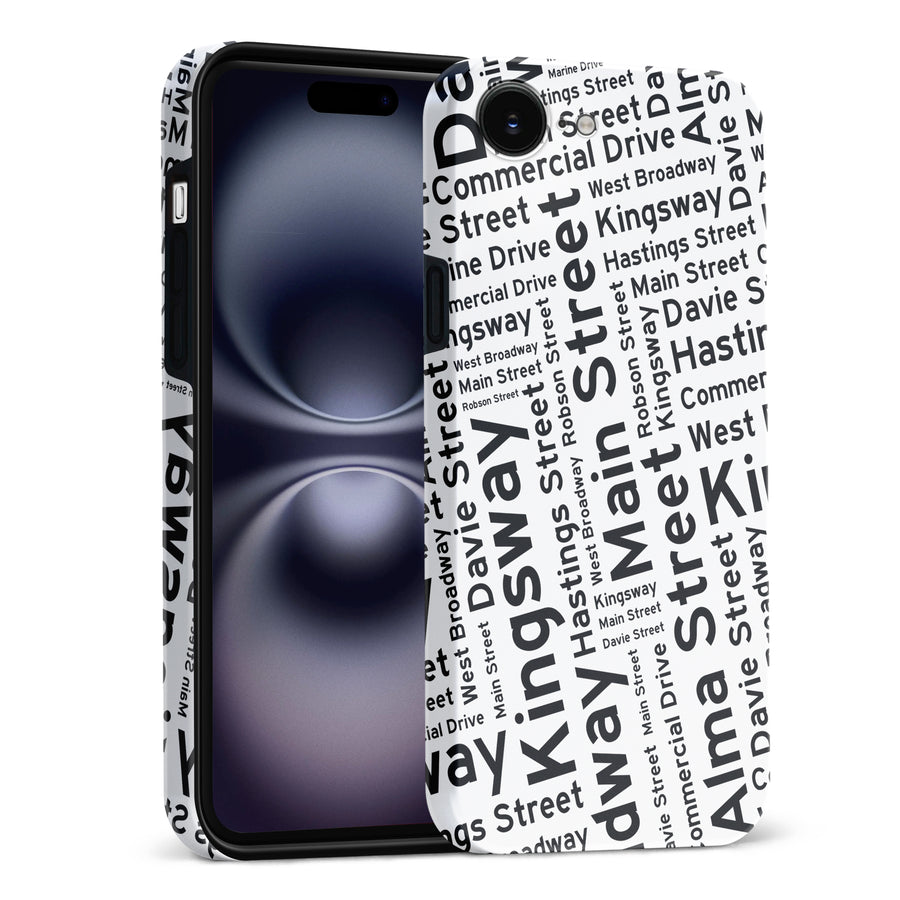 Vancouver Street Names Canadiana Phone Case - White