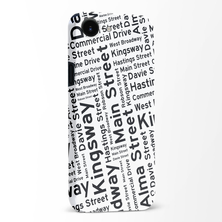 Vancouver Street Names Canadiana Phone Case - White